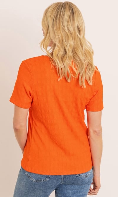Jersey Jacquard V Neck Top