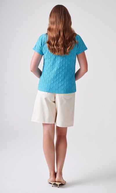 Anna Rose Textured Tie Neck Top