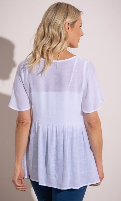 Lace Trim Dip Hem Tunic Top