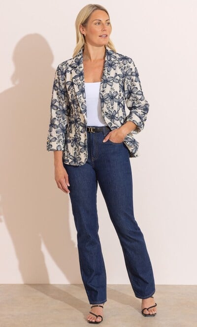 Anna Rose Floral Embroidered Blazer