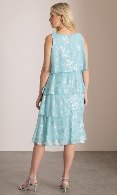 Shimmer Print Layered Dress