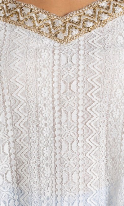 Embellished Lace Strappy Top