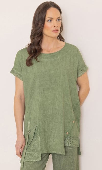Linen Blend Loose Fit Top