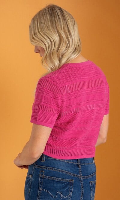 Cropped Pointelle Cardigan