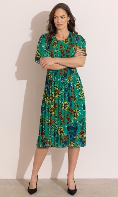 Floral Pleated Midaxi Dress