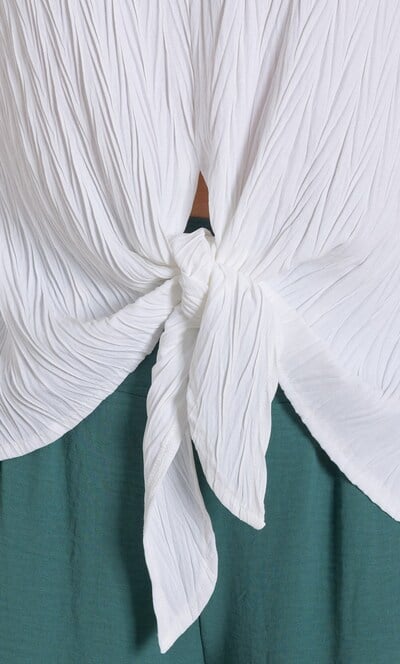 Textured Tie Hem Top