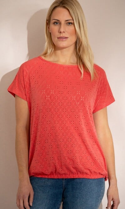 Textured Short Sleeve Jersey Top