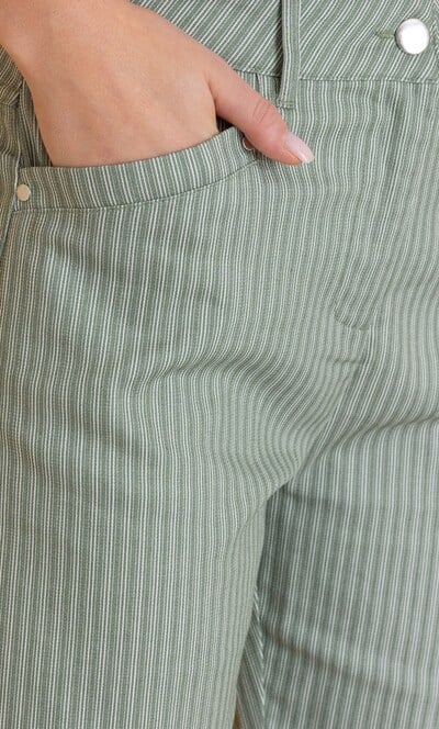 Striped Cotton Blend Shorts