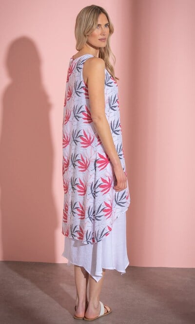 Printed Layered Sleeveless Midi Dress