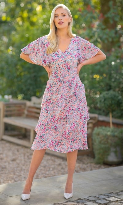 Garden Printed Tiered Dress