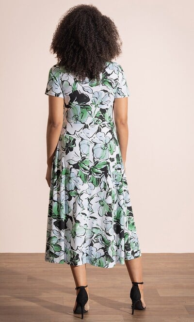 Floral Textured Midi Dress