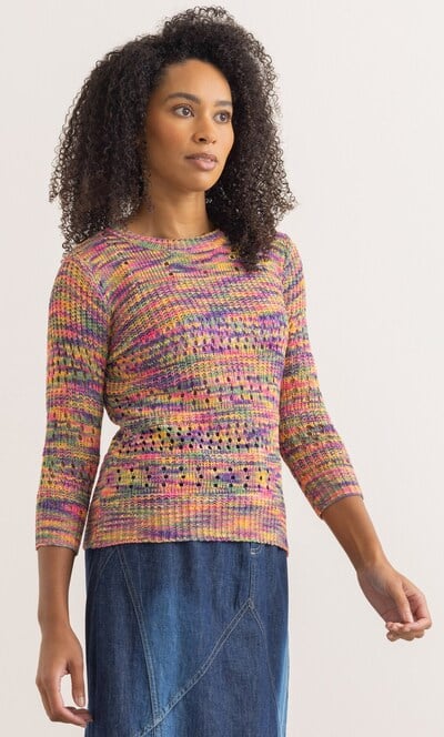 Space Dye Open Tape Yarn Knit Jumper