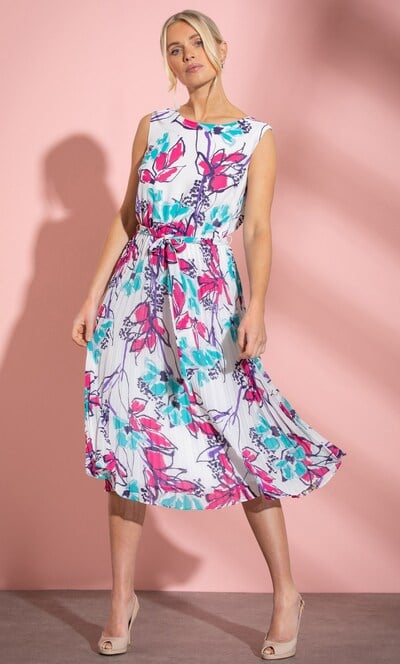 Bouquet Printed Midi Dress