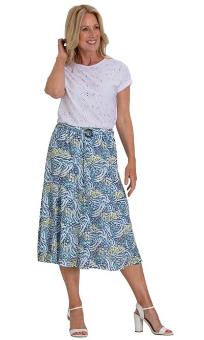 Anna Rose Printed Pull On Skirt