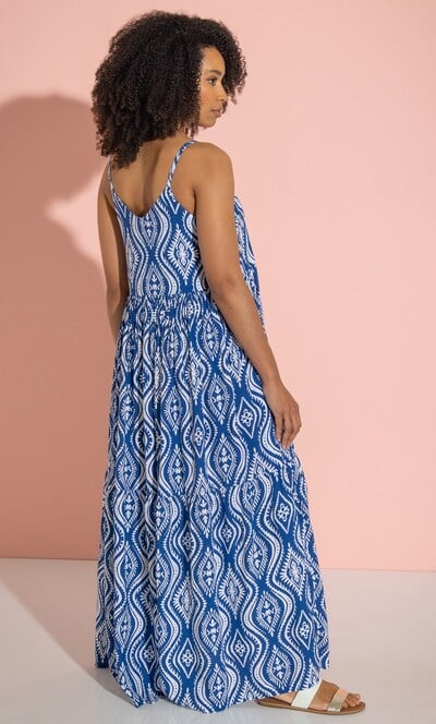 Printed Relaxed Fit Strappy Maxi Dress