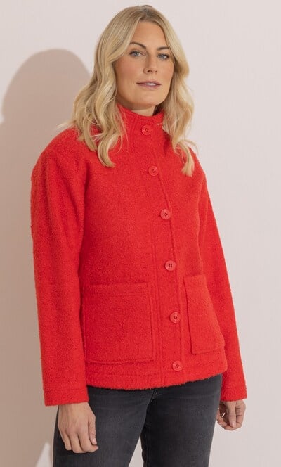 Anna Rose Button Up Boucle Jacket