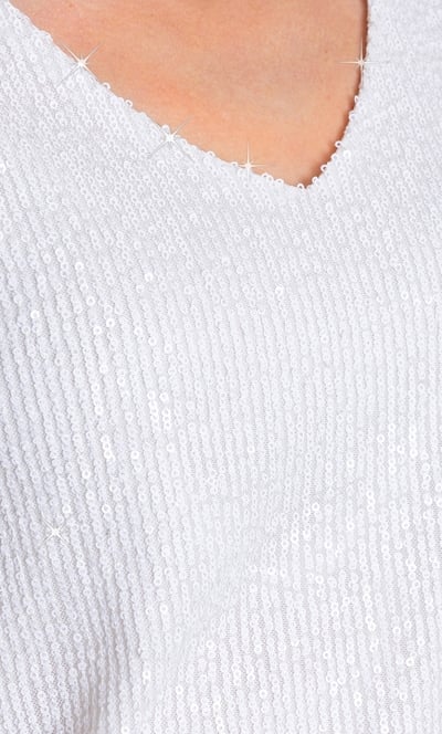 Sequinned Short Sleeve Top