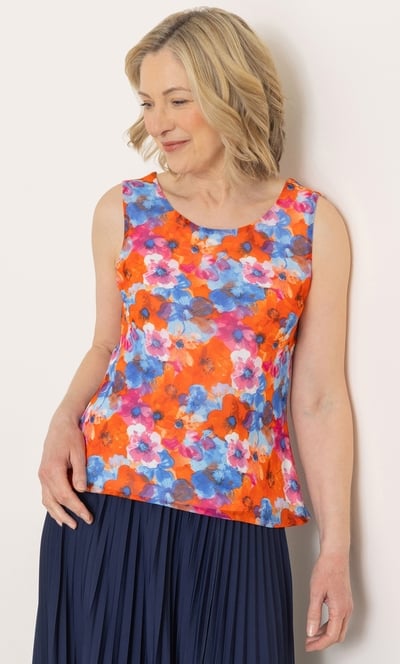 Anna Rose Bouquet Print Sleeveless Top