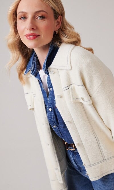 Collared Knit Cardigan Jacket