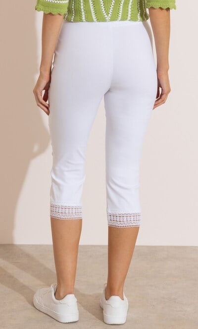 Lace Trim Pull On Capri Trousers