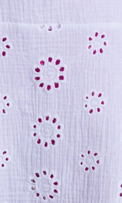Embroidered Back Tie Cotton Tunic