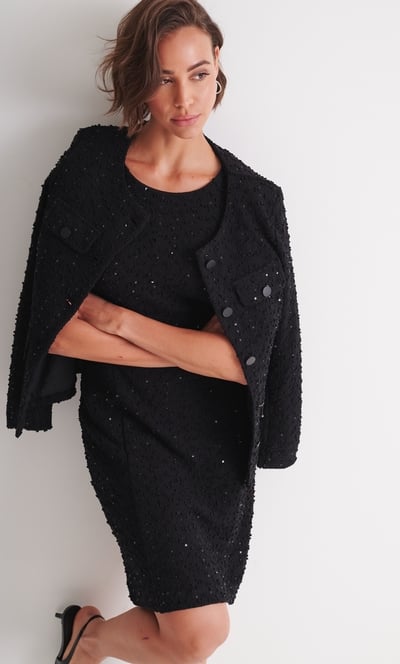 Embellished Boucle Fitted Jacket