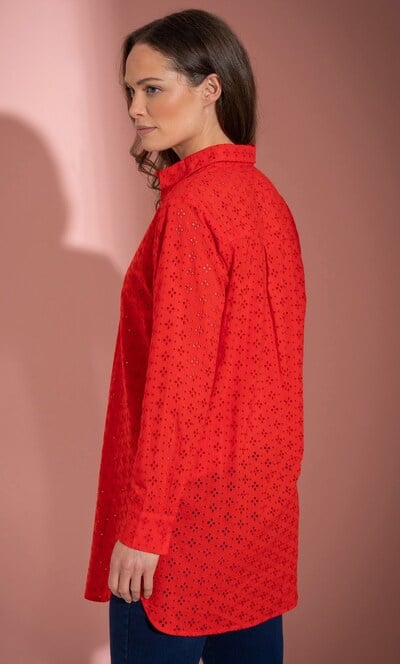 Embroidered Eyelet Cotton Shirt