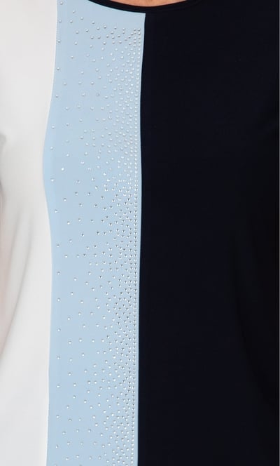 Anna Rose Colour Block Sparkle Top