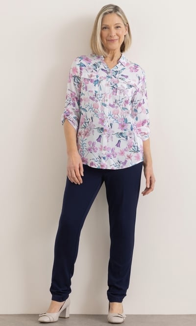 Anna Rose Bouquet Print Blouse