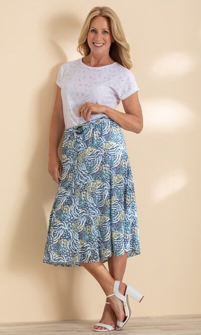 Anna Rose Printed Pull On Skirt
