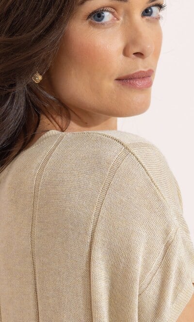 Shimmer Short Sleeve Knit Top