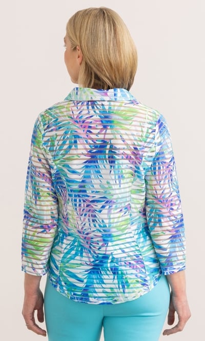 Anna Rose Printed Sheer Striped Jacket