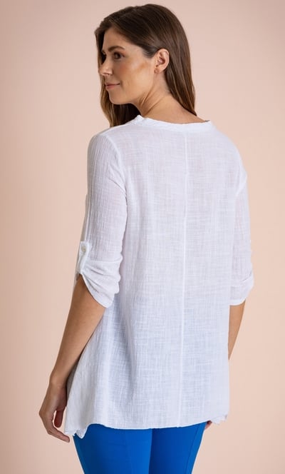 Printed Dipped Hem Tunic Top