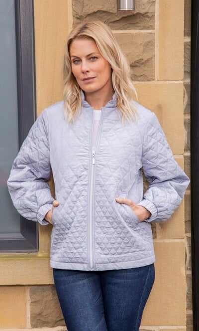 Diamond Quilted Zip Jacket