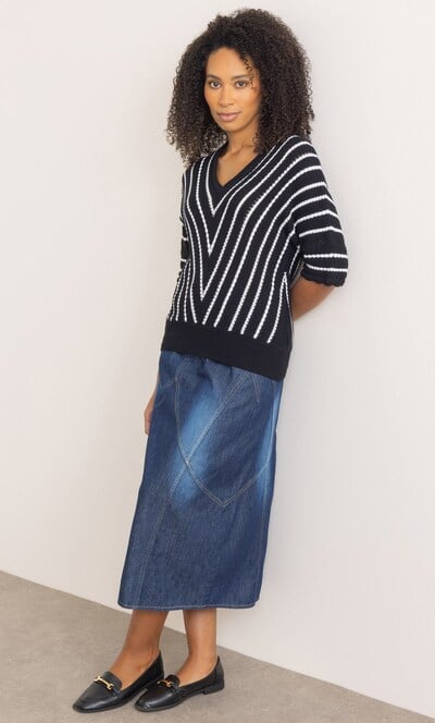 Chevron V Neck Jumper