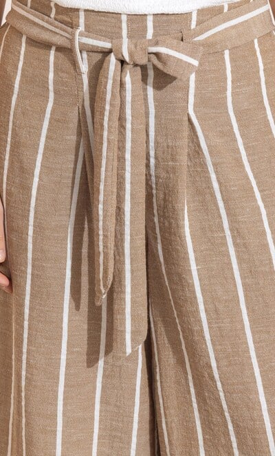 Striped Wide Leg Cropped Trousers