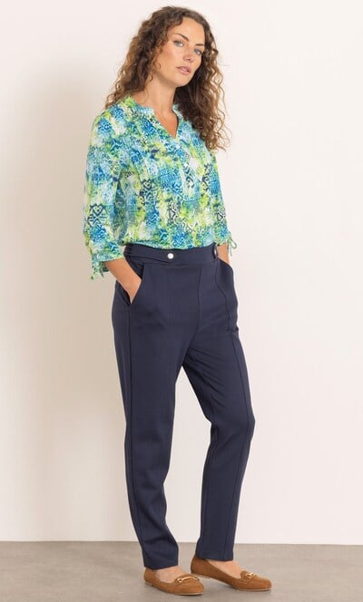 Anna Rose Printed Tie Sleeve Jersey Top