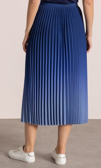 Ombre Pleated Midi Skirt