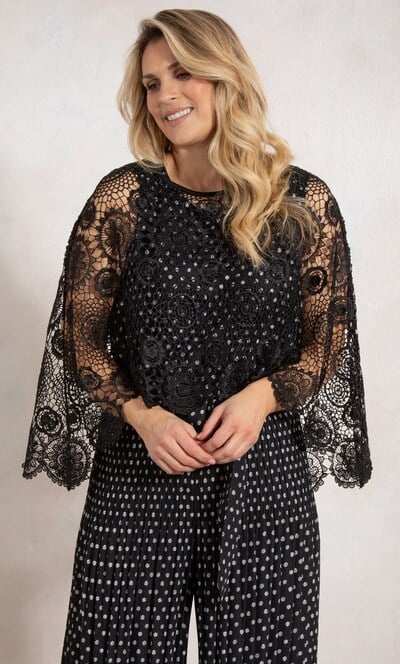 Dipped Hem Lace Cape