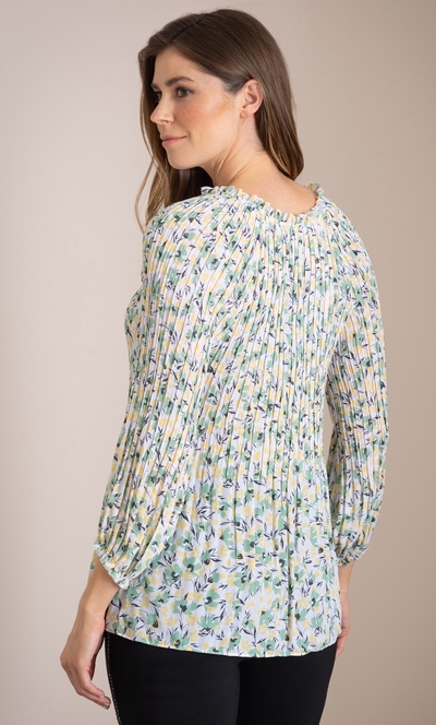 Printed Pleat Top