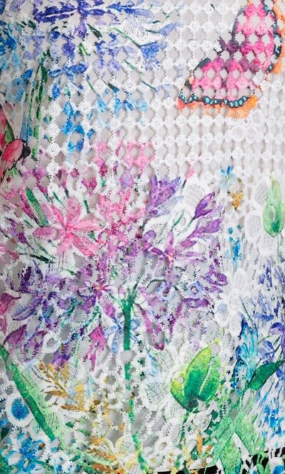 Anna Rose Garden Print Crochet Top