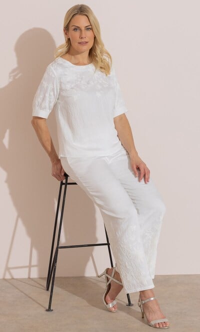 Anna Rose Embroidered Short Sleeve Top