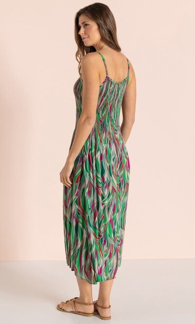 Pleat Printed Maxi Dress