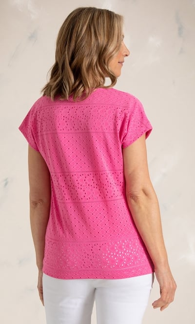 Anna Rose Eyelet Jacquard Top
