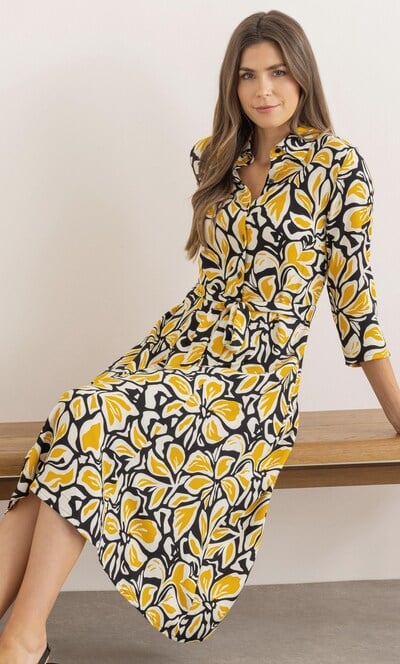 Floral Print Tie Waist Dress