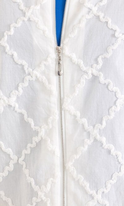 Anna Rose Zip Up Cotton  Blouse