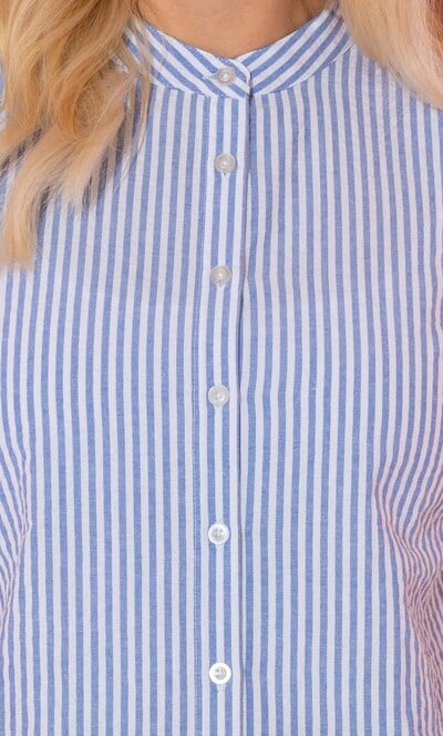 Striped Seersucker Sleeveless Blouse