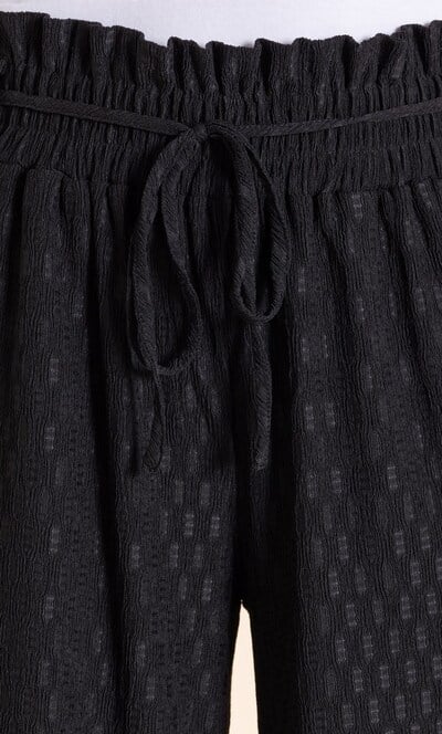 Textured Wide Leg Jersey Trousers
