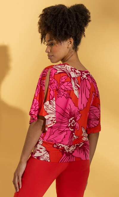 Bold Floral Printed Jersey Top