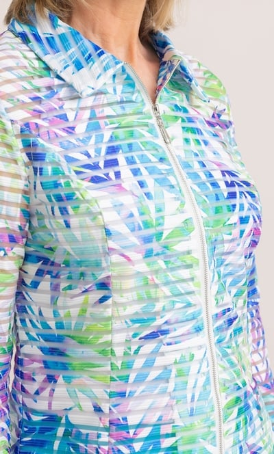 Anna Rose Printed Sheer Striped Jacket